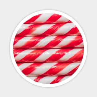 Red and White Candy Cane Photo Christmas Stripes Magnet